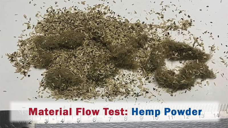 Material Flow Test: Powdered Hemp