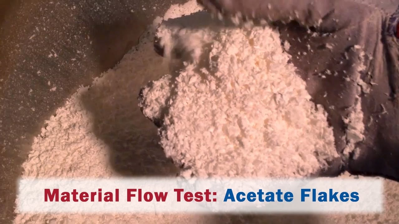 AirSweep Material Flow Test: Acetate Flakes