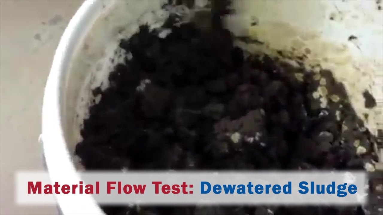 Dewatered Sludge Material Flow Test